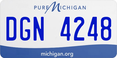 MI license plate DGN4248