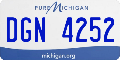 MI license plate DGN4252