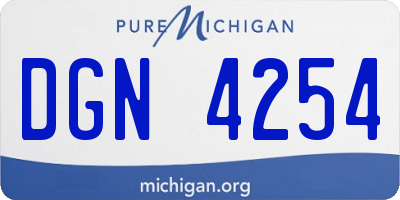 MI license plate DGN4254