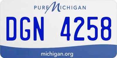 MI license plate DGN4258
