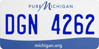 MI license plate DGN4262