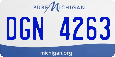 MI license plate DGN4263
