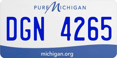 MI license plate DGN4265