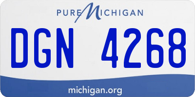 MI license plate DGN4268
