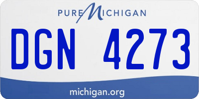 MI license plate DGN4273
