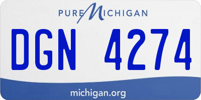 MI license plate DGN4274