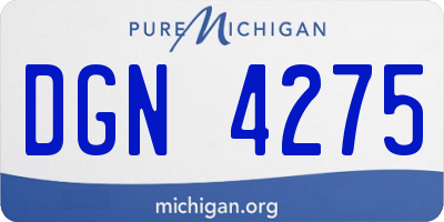 MI license plate DGN4275