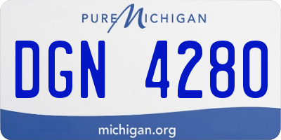 MI license plate DGN4280