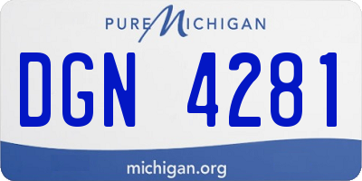 MI license plate DGN4281