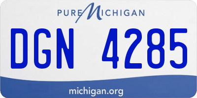 MI license plate DGN4285