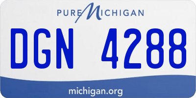 MI license plate DGN4288