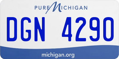 MI license plate DGN4290
