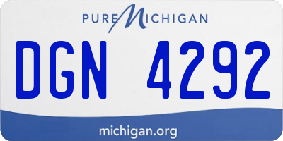 MI license plate DGN4292