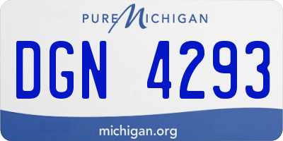 MI license plate DGN4293
