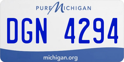 MI license plate DGN4294