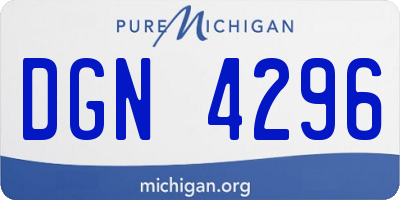 MI license plate DGN4296