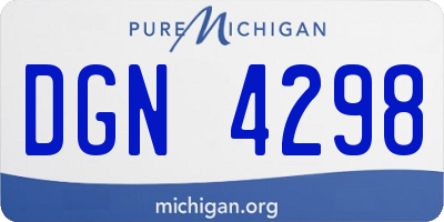 MI license plate DGN4298