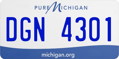MI license plate DGN4301