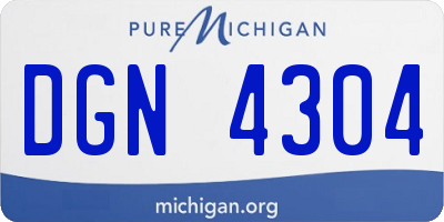 MI license plate DGN4304