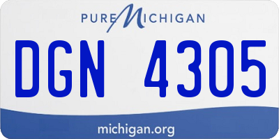 MI license plate DGN4305