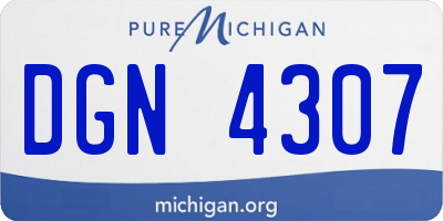 MI license plate DGN4307