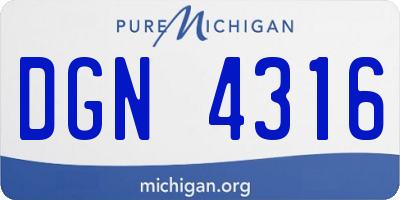 MI license plate DGN4316