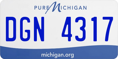 MI license plate DGN4317