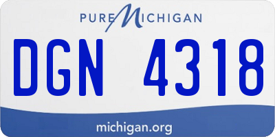 MI license plate DGN4318