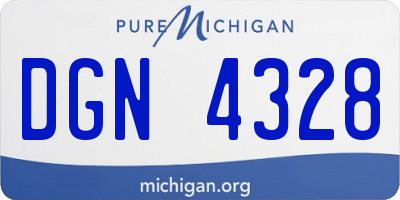 MI license plate DGN4328