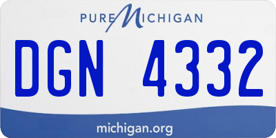 MI license plate DGN4332
