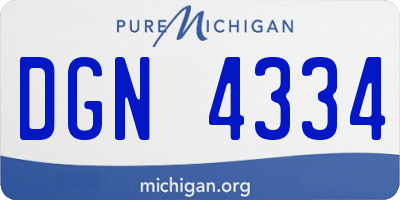 MI license plate DGN4334