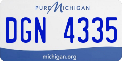 MI license plate DGN4335