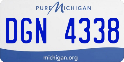 MI license plate DGN4338