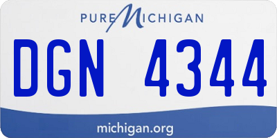 MI license plate DGN4344