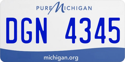 MI license plate DGN4345