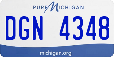 MI license plate DGN4348