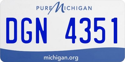 MI license plate DGN4351