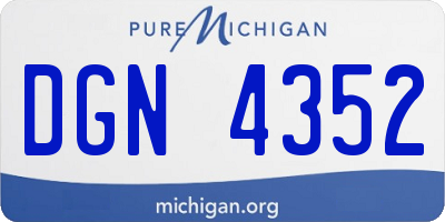 MI license plate DGN4352