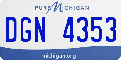 MI license plate DGN4353