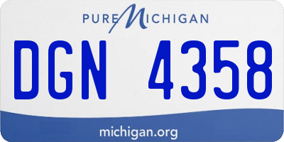MI license plate DGN4358
