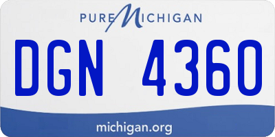 MI license plate DGN4360