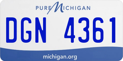 MI license plate DGN4361