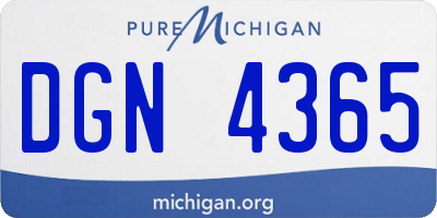 MI license plate DGN4365