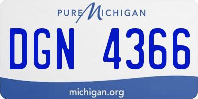 MI license plate DGN4366