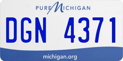 MI license plate DGN4371