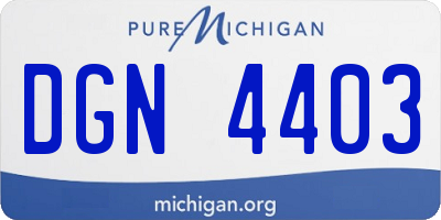 MI license plate DGN4403