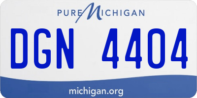 MI license plate DGN4404