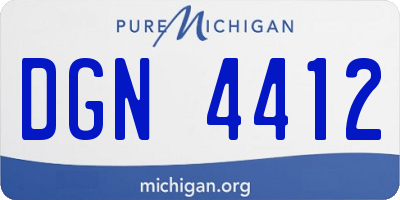 MI license plate DGN4412