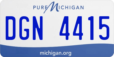 MI license plate DGN4415