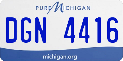 MI license plate DGN4416